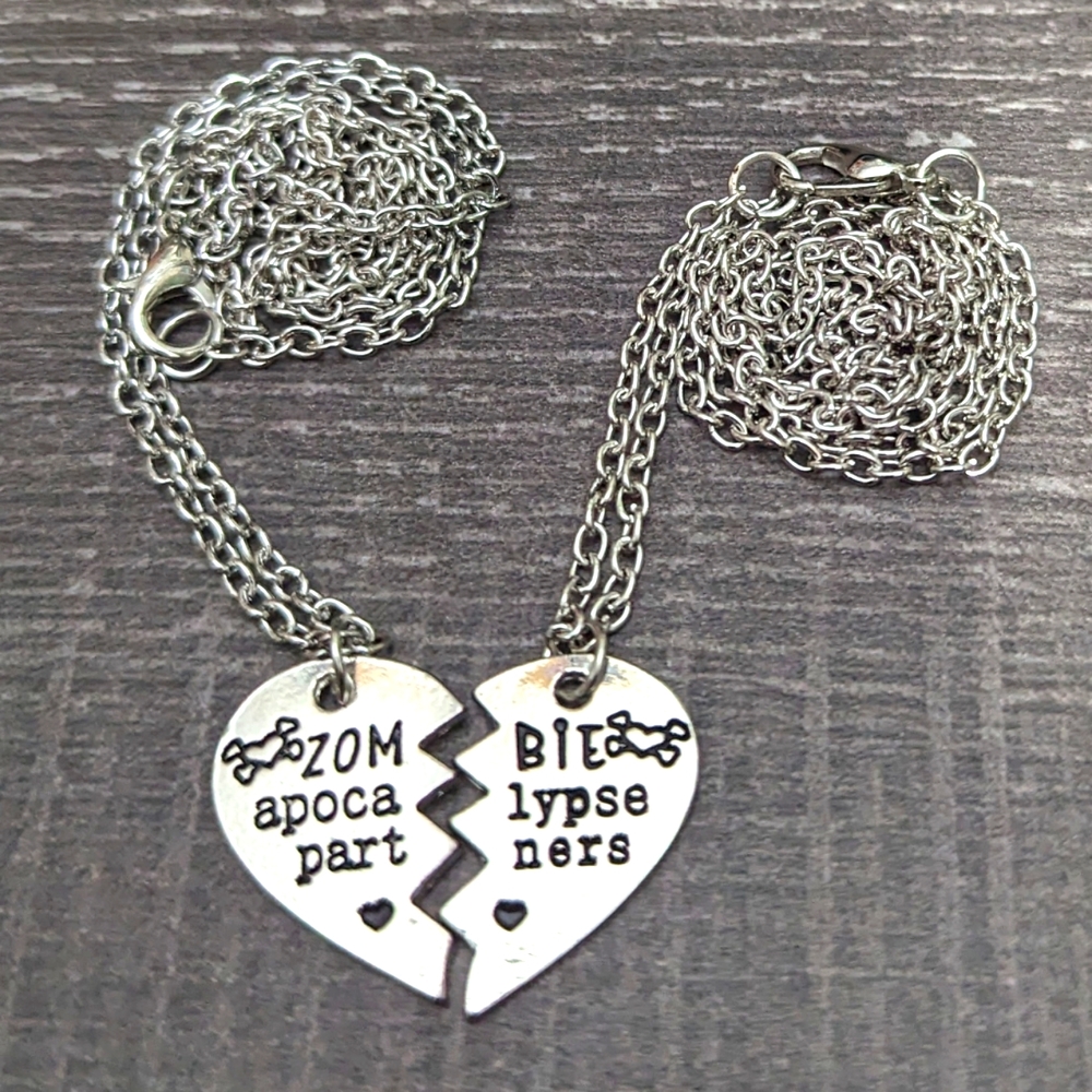 Zombie Apocalypse Partners Necklace Set Valentine's Day Gift, NWOT